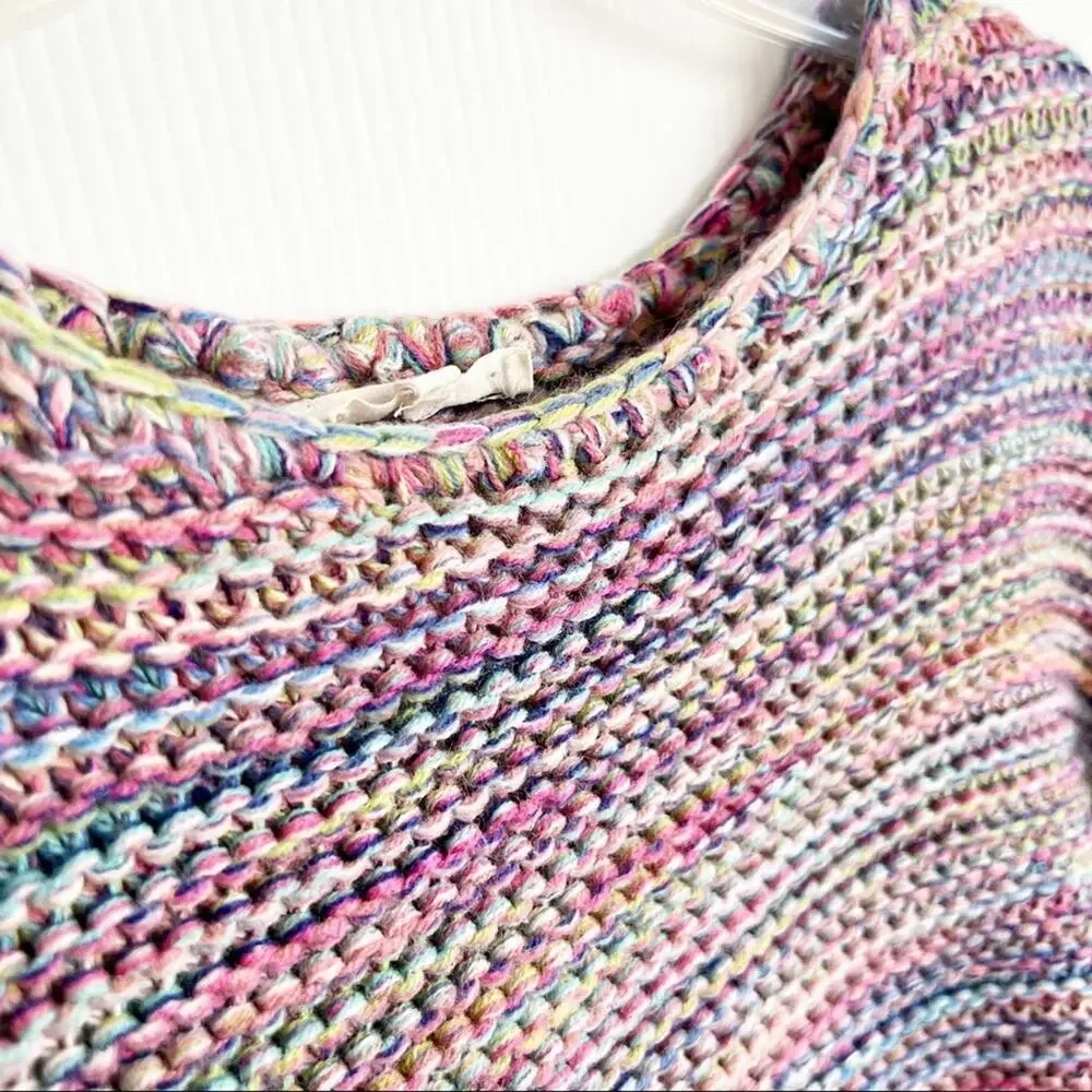 Easel Multicolor Space Dye Slouchy Loose Knit Oversized Sweater Small - Picture 7 of 10